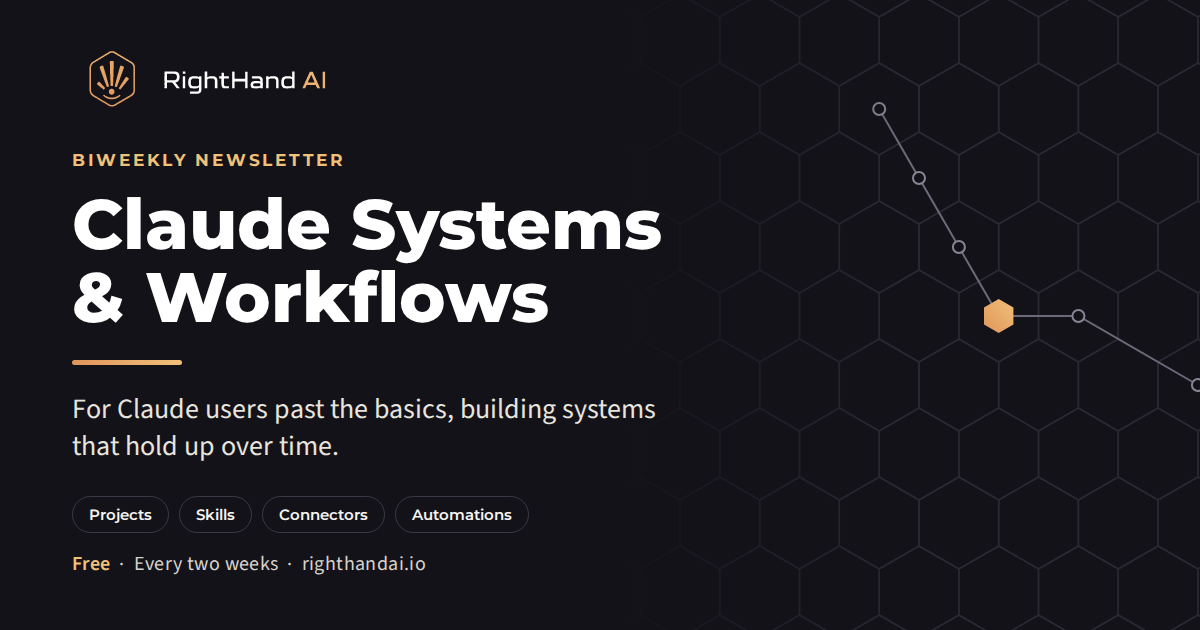 Claude Systems & Workflows — a biweekly newsletter by RightHand AI
